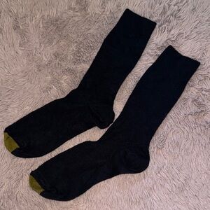 Gold Toe Mens Black Dress Socks with Gold Accents